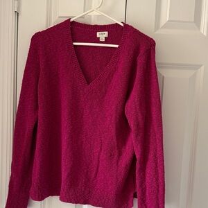 J. Crew V-Neck Sweater - Rich Magenta